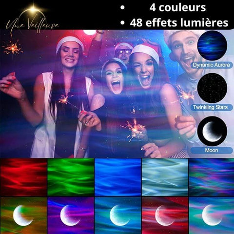 Veilleuse projecteur de ciel étoilé coloré • Veilleuse