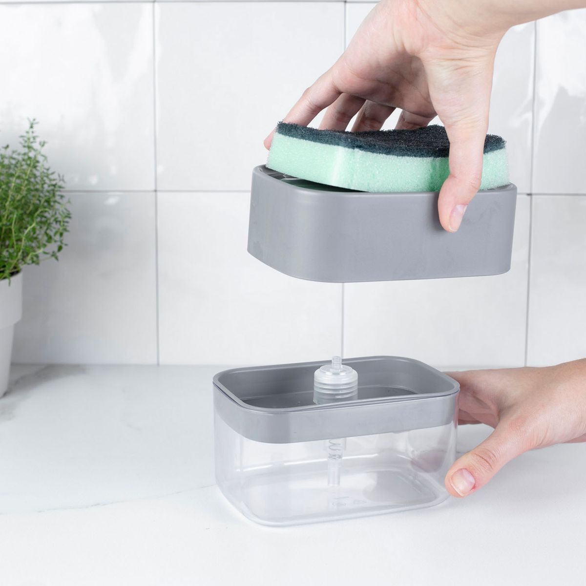 Dispenser Para Detergente Porta Esponja Trium 550 ml 5