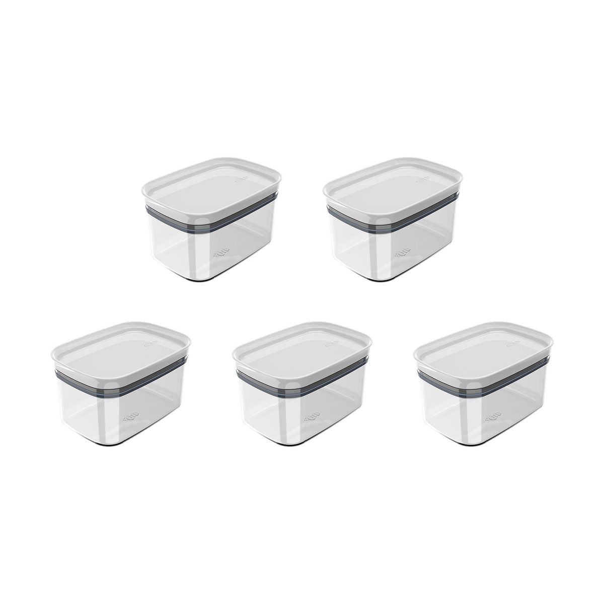 Conjunto de Potes Herméticos 5 peças Retangular Ou 0,65L Block 1
