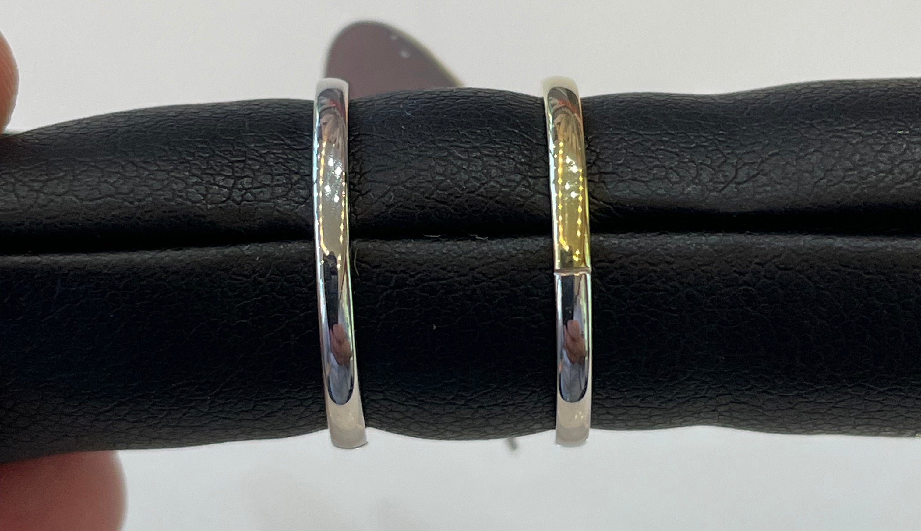 White Gold with and without Rhodium Coating