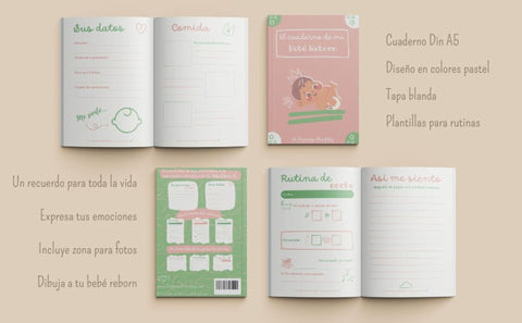 Contenido del Cuaderno de Mi Bebe Reborn de Sorpresas Divertidas