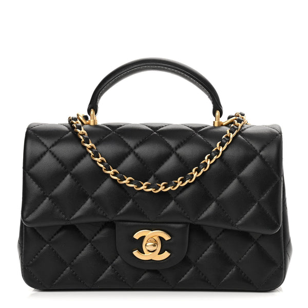 lambskin quilted cc pearl crush mini flap black