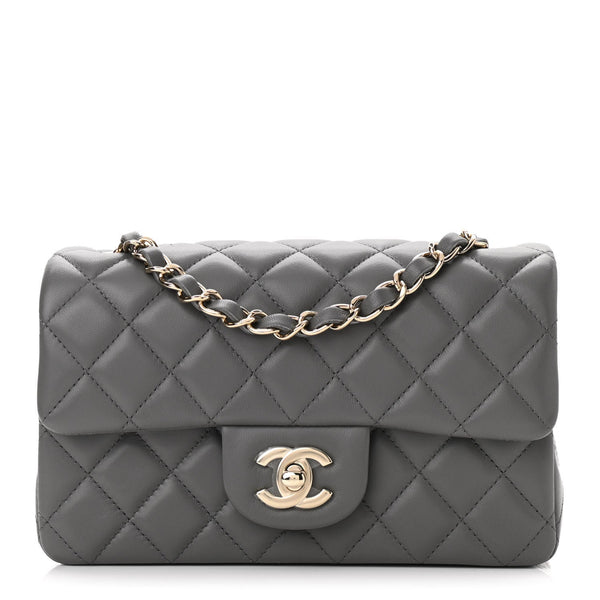 Lambskin Quilted CC Pearl Mini Rectangular Flap Black – Luxefectly