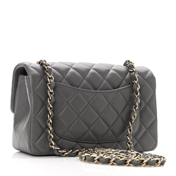 Lambskin Quilted CC Pearl Mini Rectangular Flap Black – Luxefectly