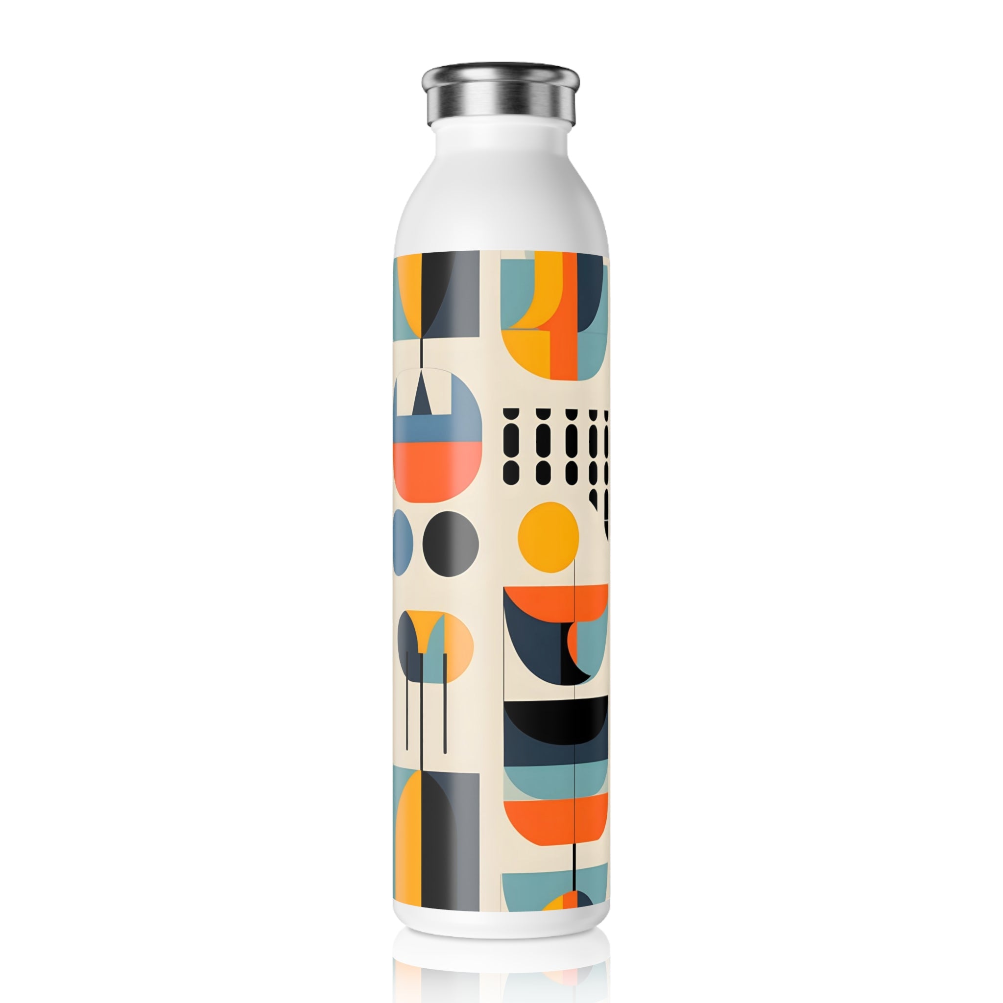 Geometra-Abstract Slim Water Bottle - 20oz / White in 2023