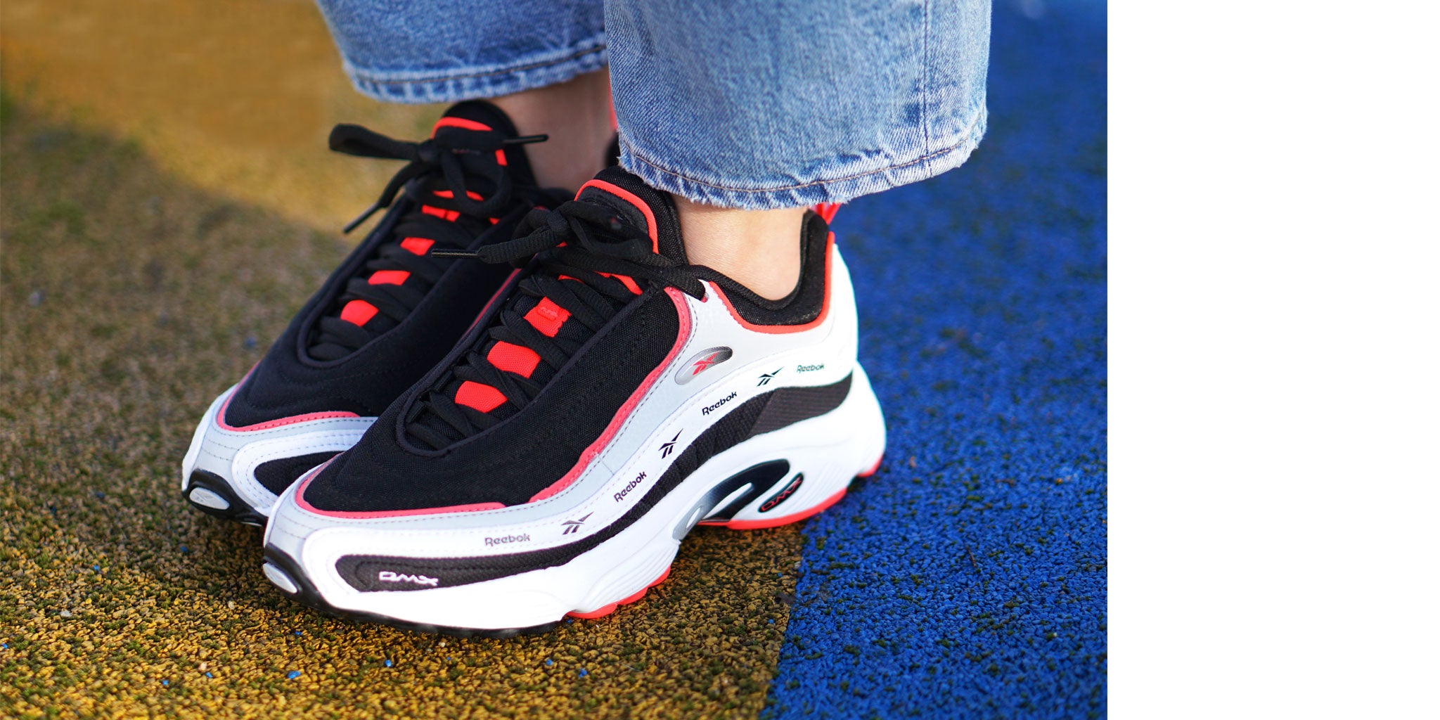 feature: the Reebok Daytona DMX Vector is available Pam Womenswear