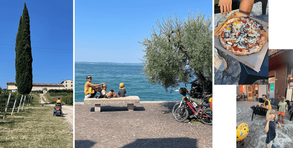 Alpen X Alpenüberquerung Fahrrad Via Claudia mit Kinder Fjällräven Specialized Gardasee Ziel Lazise Weltmeister Pizza