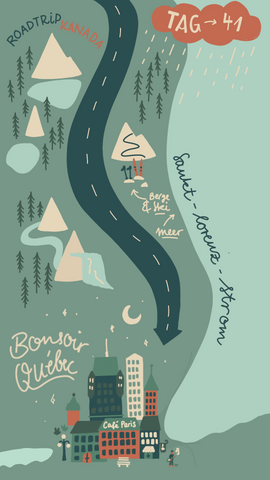 Illustrative travel diary Roadtyping Canada Franziska Schatz Day 41