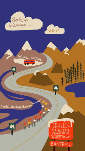 Illustrative travel diary Roadtyping Canada Franziska Schatz Day 69