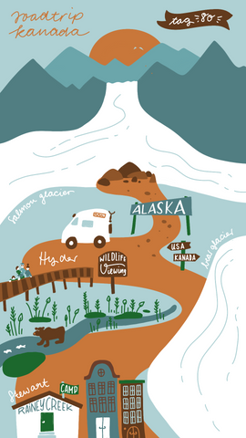 Illustratives Reisetagebuch Roadtyping Kanada Franziska Schatz Tag 80