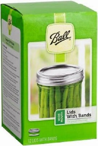 Ball 12-Count Wide Mouth Quart Jars with Lids and Bands 