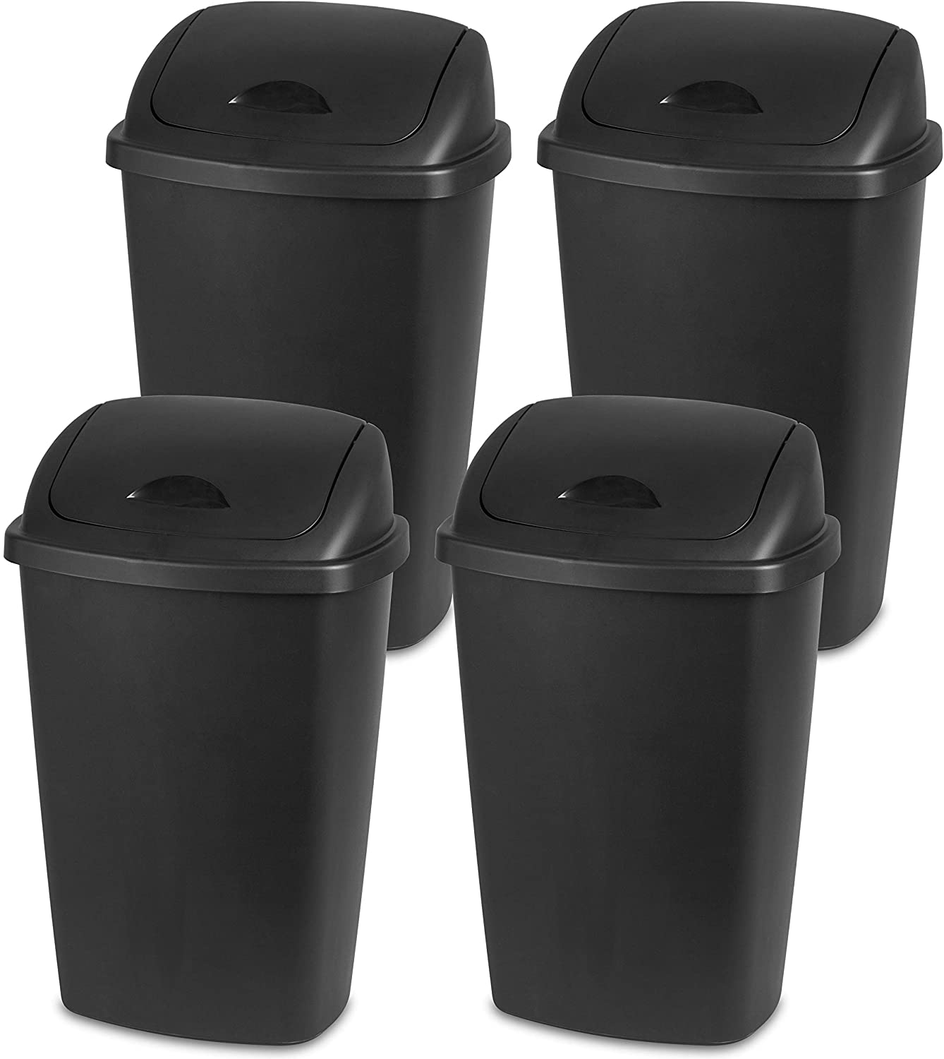 Sterilite - Black 3-Gallon Rectangular Wastebasket