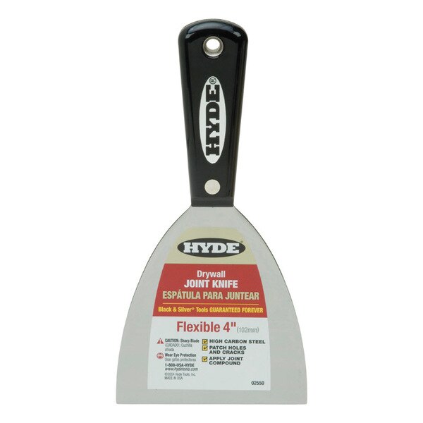 Hyde 02550 4 Inch High Carbon Steel Blade Putty Joint Knife - Quantity of 6