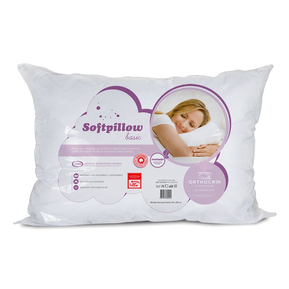 Travesseiro de Flocos Softpillow Basic - 43X62X15 cm - Moush product image