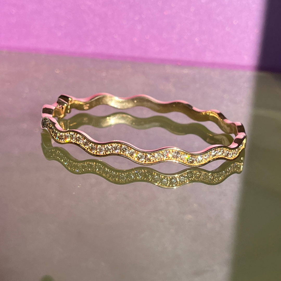 Diamond Euphoria Bangle with twist design