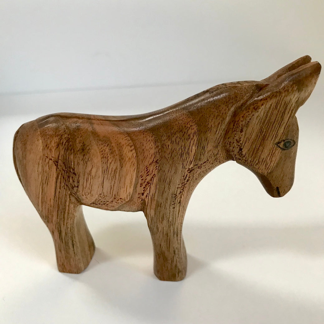 Hand Carved Miniature Wooden Donkey Hoonarts
