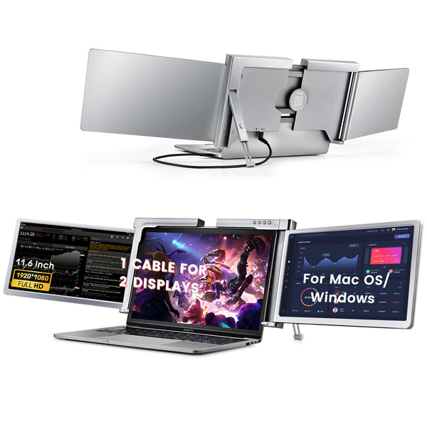 14 Triple Laptop Screen Extender FHD Triple Portable Monitor for 15-17  Laptop