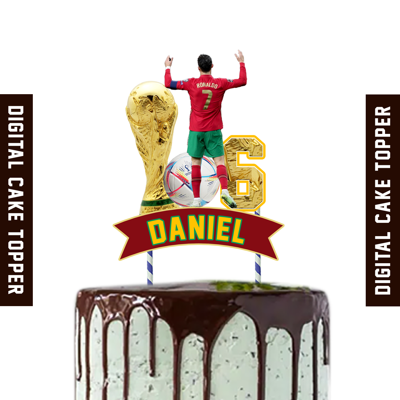 DIGITAL RONALDO World Cup Topper Portugal Cake Topper Personalisation Cake  Topper Birthday Cake Topper. - Etsy Australia