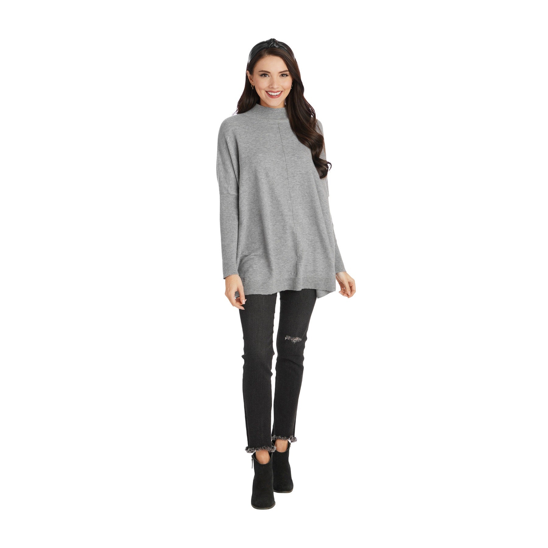 MUD PIE ELLIS MOCK SWEATER - GREY - 80140054GY