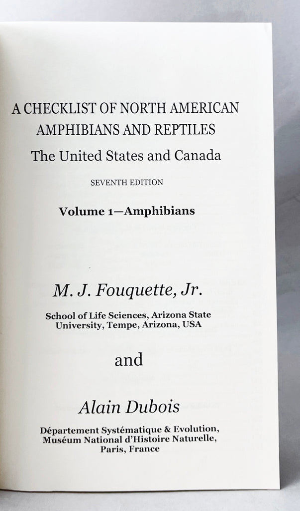 A Checklist of North American Amphibians and Reptiles, The United Stat