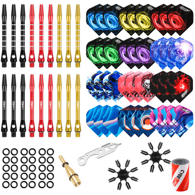 Wolftop 15 Pack Steel Tip Darts 18 Grams, Premium Darts Metal Tip Set with  Aluminum Shafts, Standard Flights, Rubber O'Rings and Extra Dart Sharpener