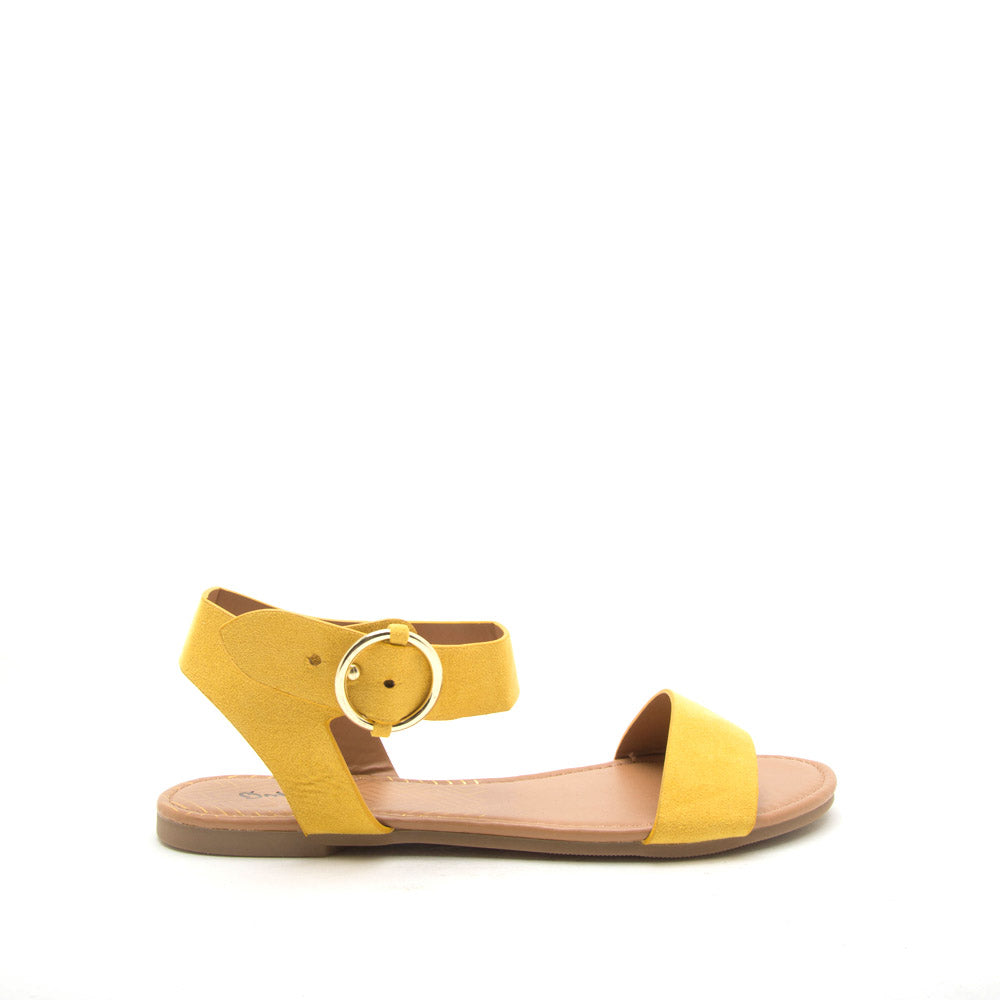 yellow ankle strap shoes