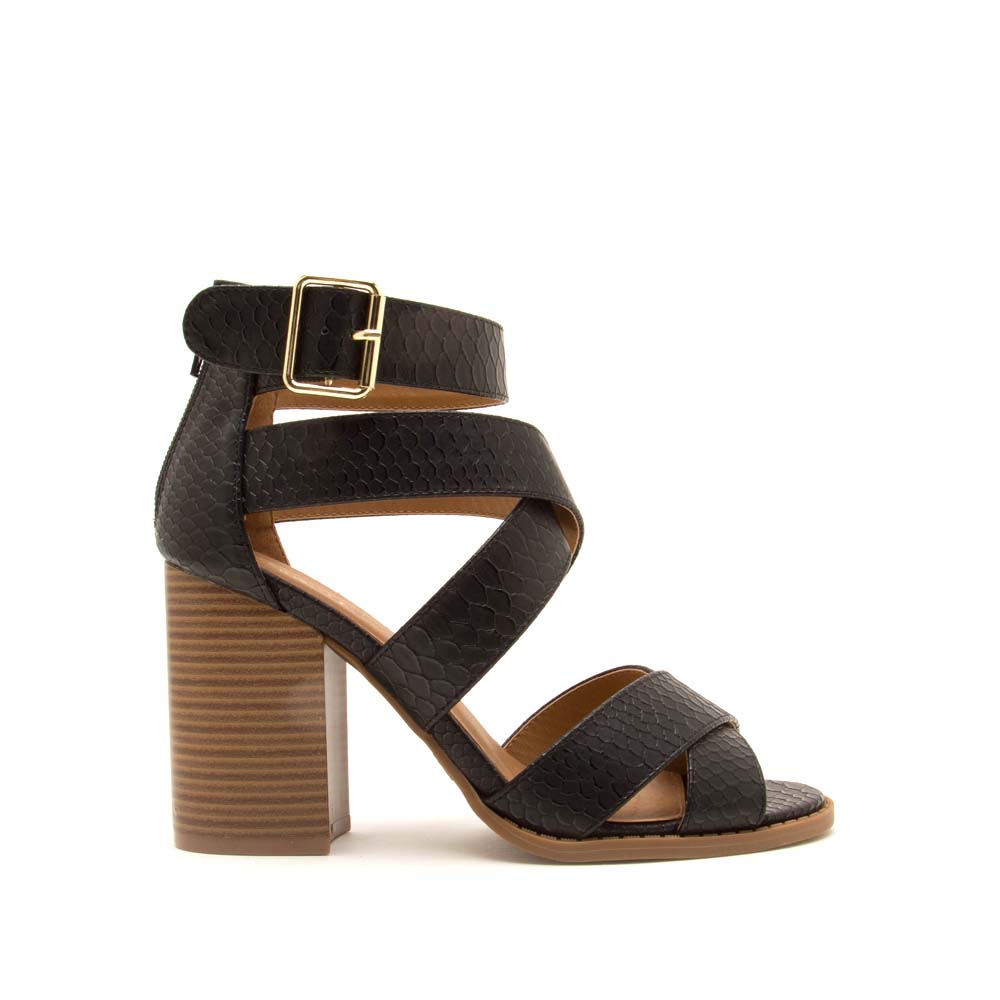 snake strap sandals