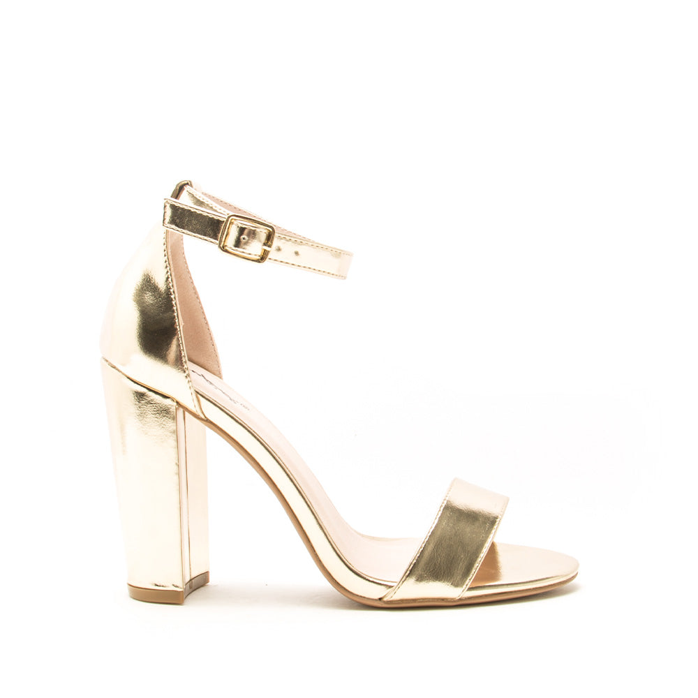 gold metallic heels