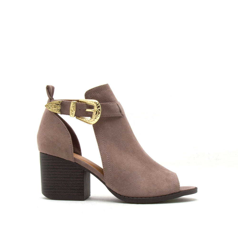 Core-61 Taupe Peep Toe Bootie