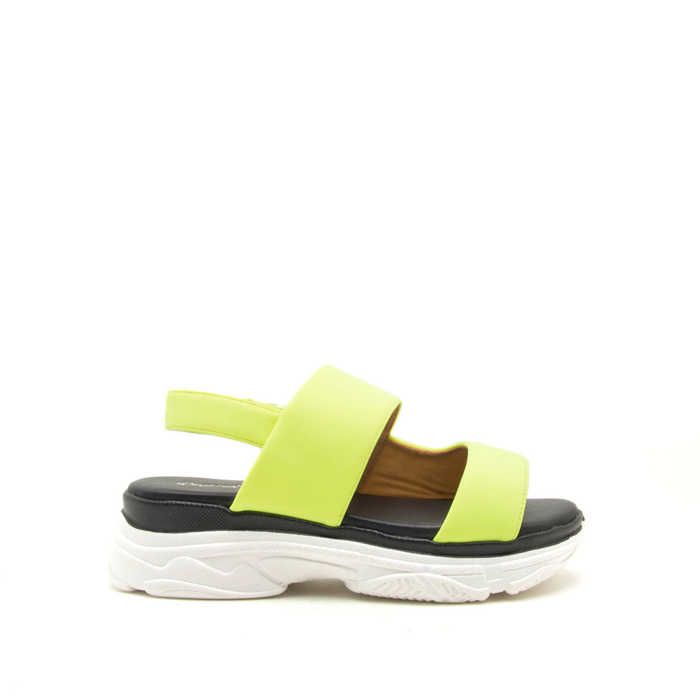 neon yellow women's sandals