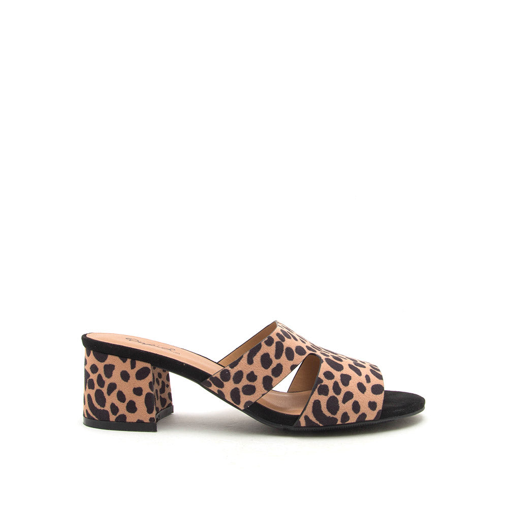 leopard mule sandal