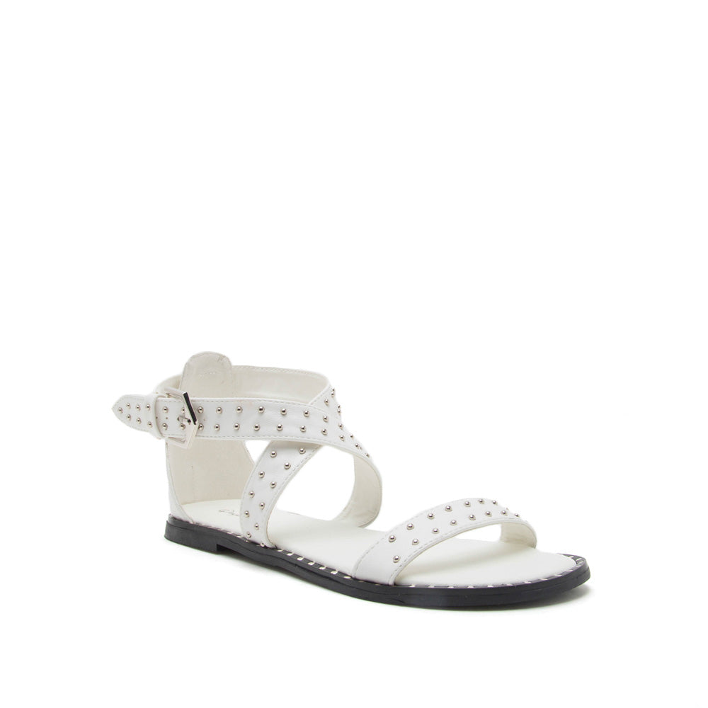 white studded gladiator sandals