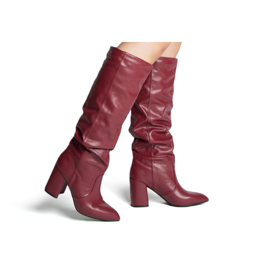 burgundy slouch boots