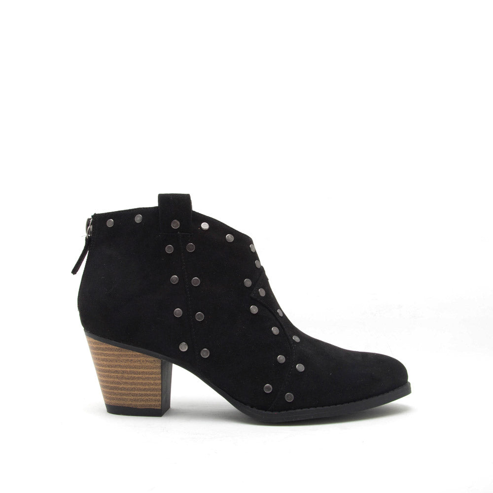 qupid black studded booties