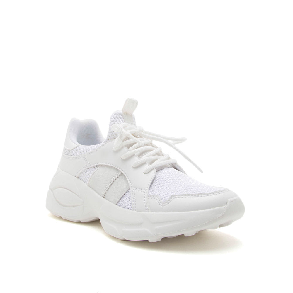 Shoes Piers-01 White Lace Up Sneakers