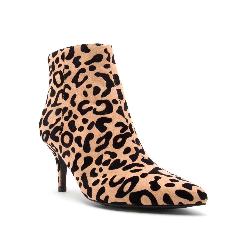 Shoes Portia-80 Tan Black Leopard Booties