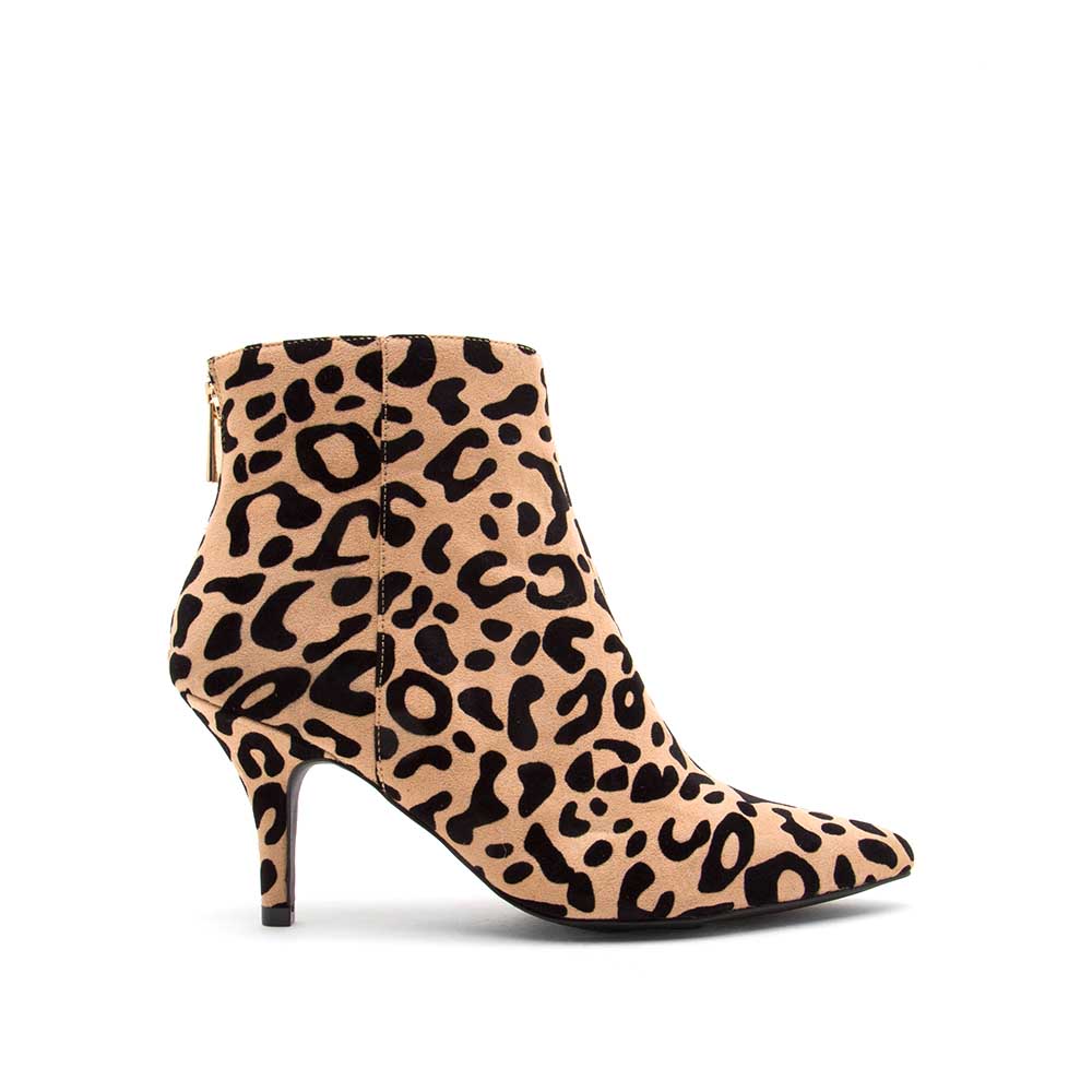 Shoes Portia-80 Tan Black Leopard Booties