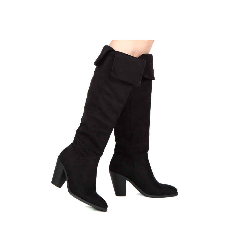black over knee high boots