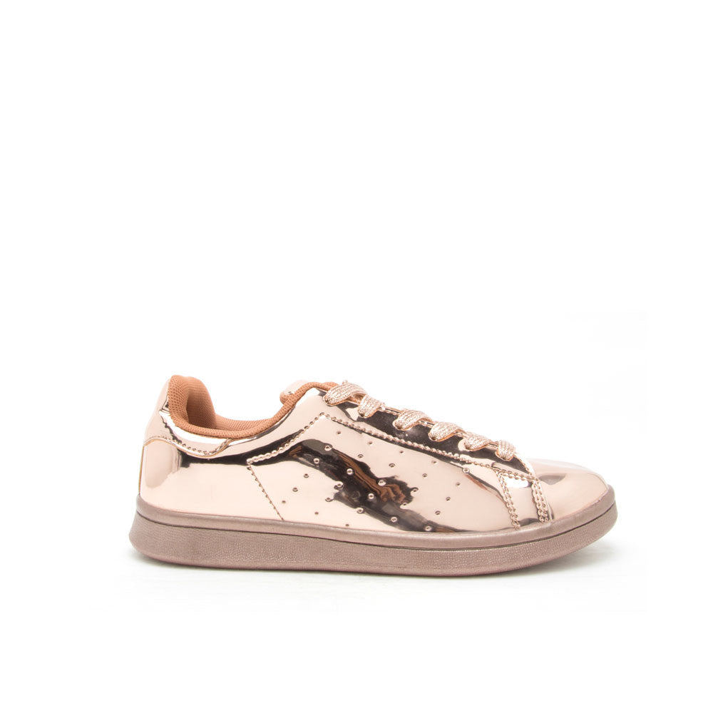 rose gold wedge sneakers