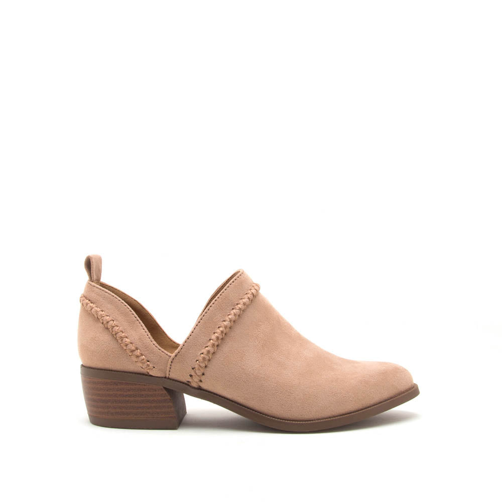 qupid booties taupe