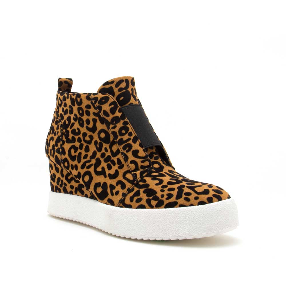 camel wedge sneakers