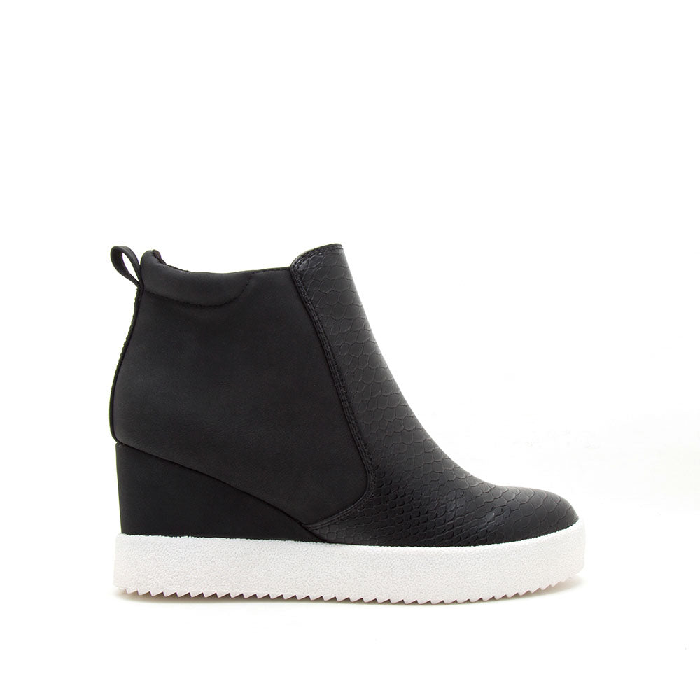 black wedge heel sneakers