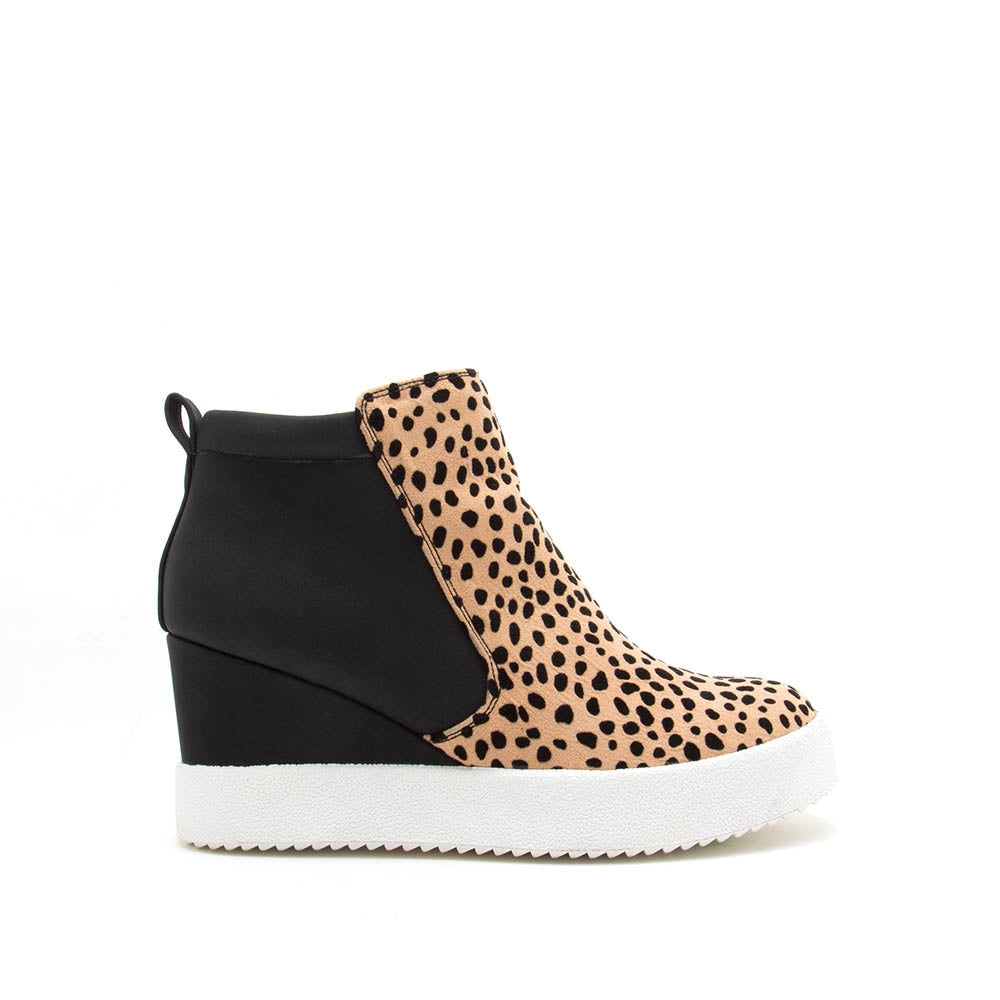 wedge heel sneakers black