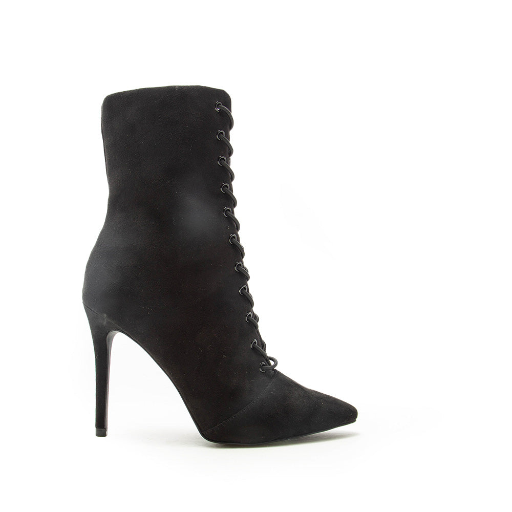 lace up black bootie