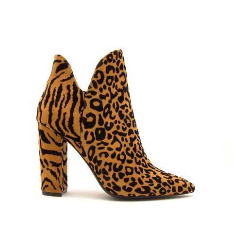 cheetah peep toe booties