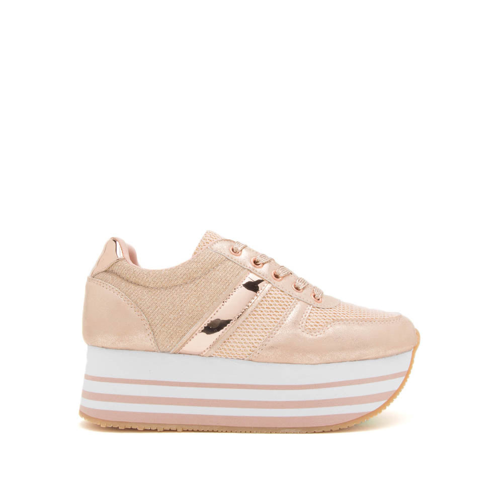 rose gold lace up shoes