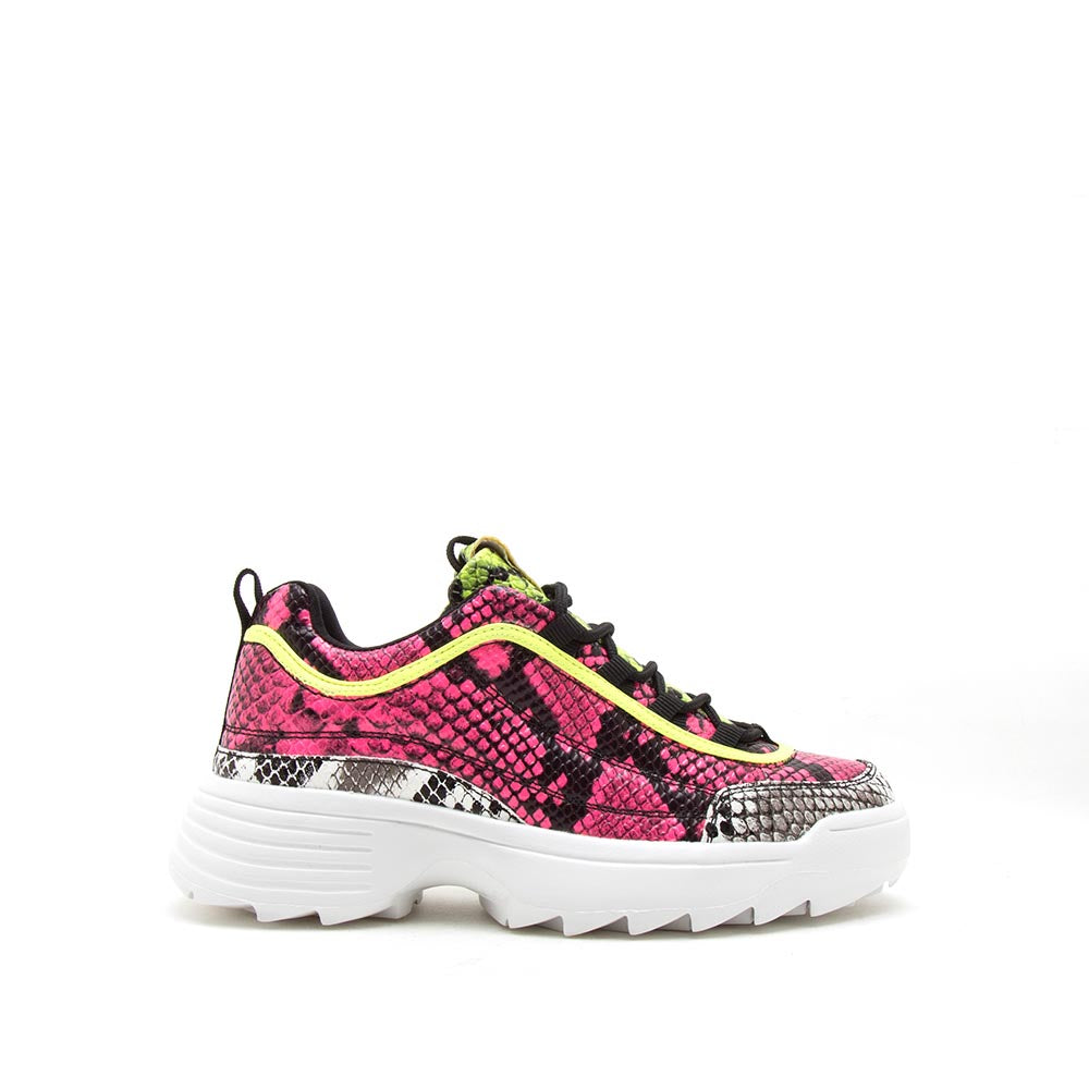 Shoes Sneaky-04 Fuchsia Snake Sneakers