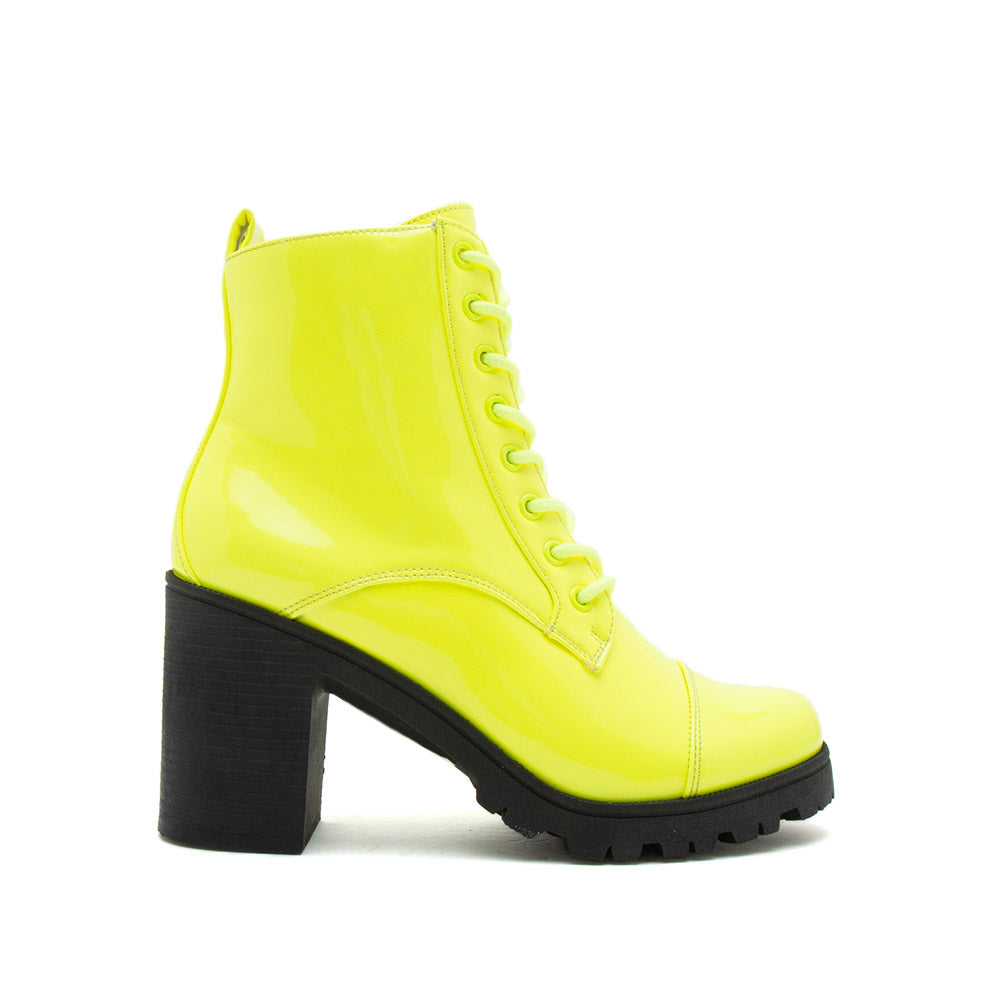 yellow heel booties