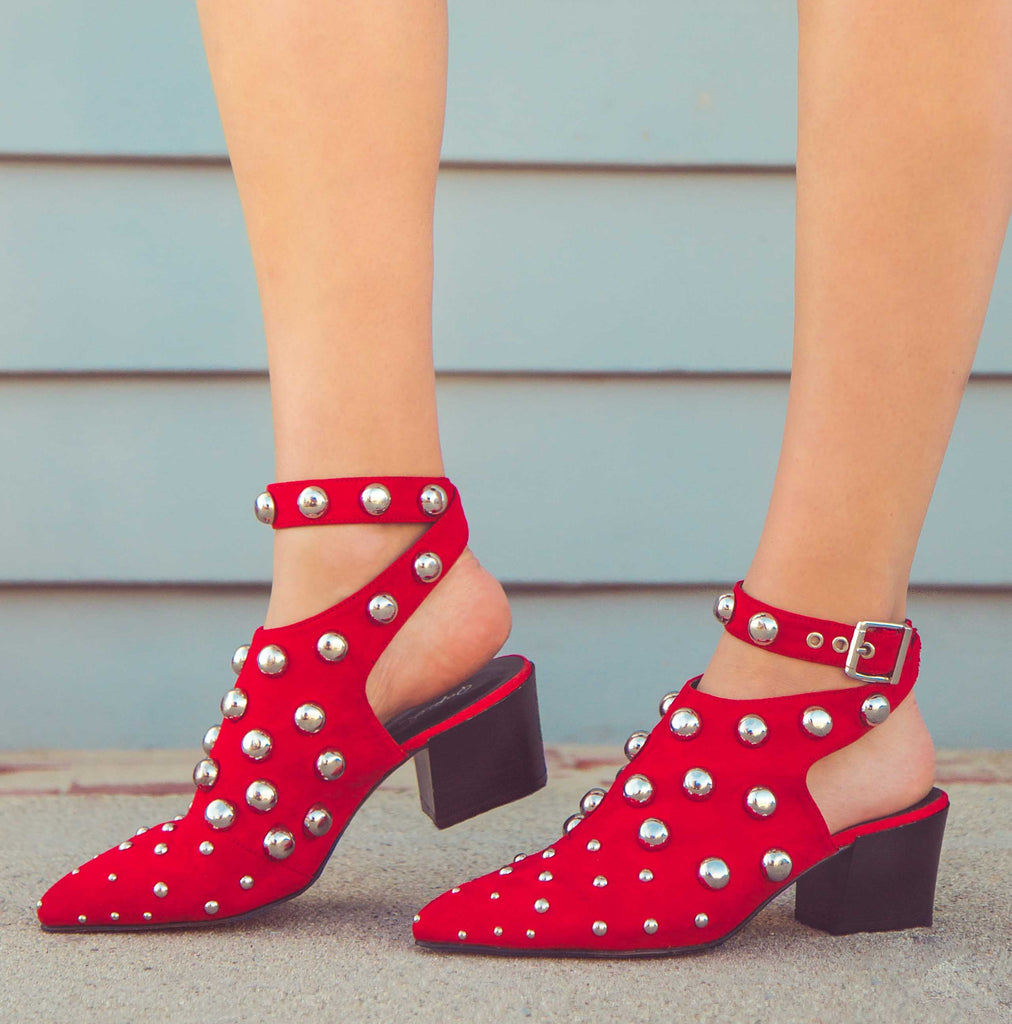 qupid white studded booties
