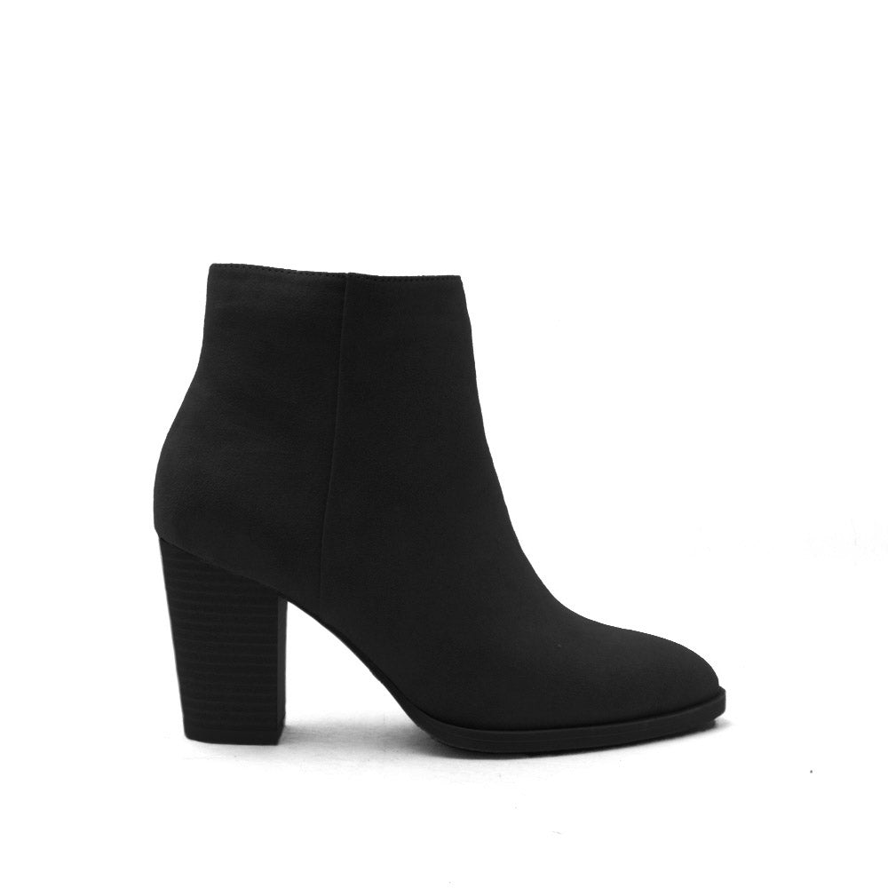 block heel booties black